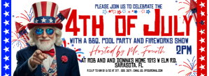 4th of July BBQ, Pool & Fireworks Bash Foto Sampul Facebook template