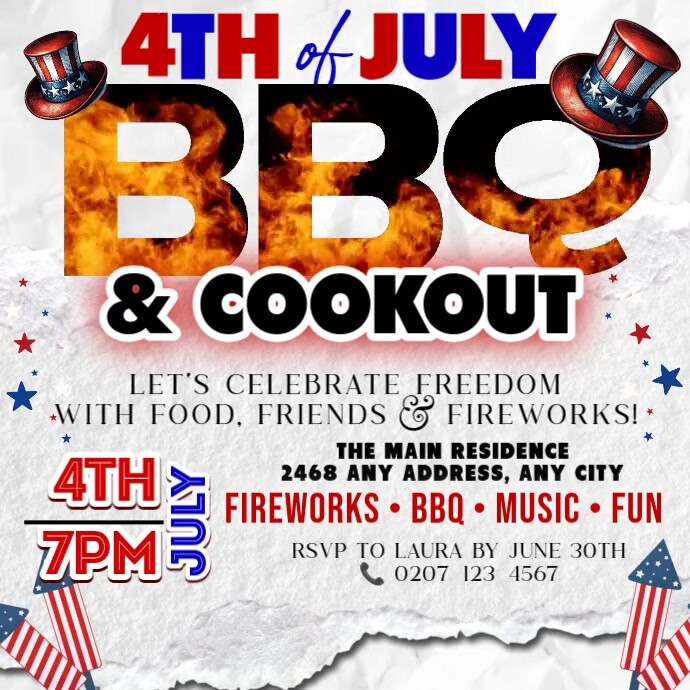 Copy of 4TH OF JULY BBQ & COOKOUT BASH | PosterMyWall
