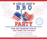 4TH OF JULY BBQ 250 Rectángulo Mediano template