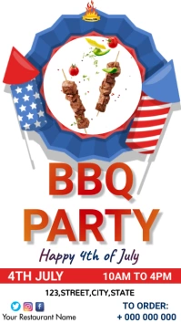 4th of July bbq Digital Display (9:16) template
