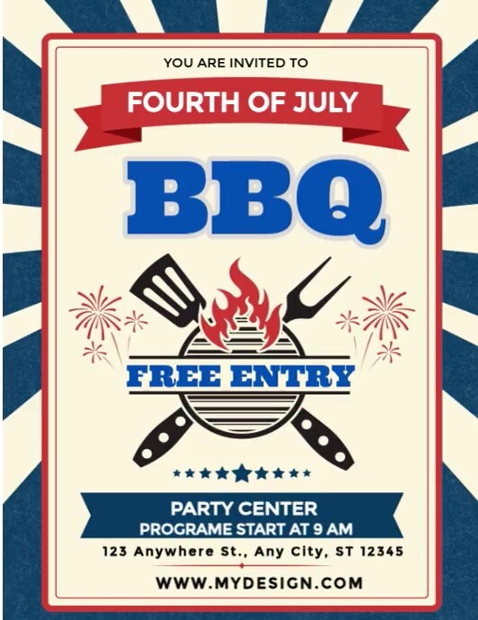 4th Of July Bbq Flyer (us Letter) template