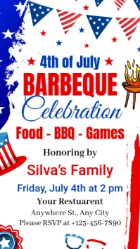 4th of July BBQ Party Celebration Instagram Story template