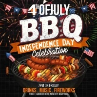 4th of July BBQ Party Instagram na Post template