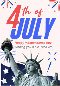 4th of July Best Wishes A4 template
