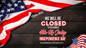4th of july business closing ad Twitter-opslag template
