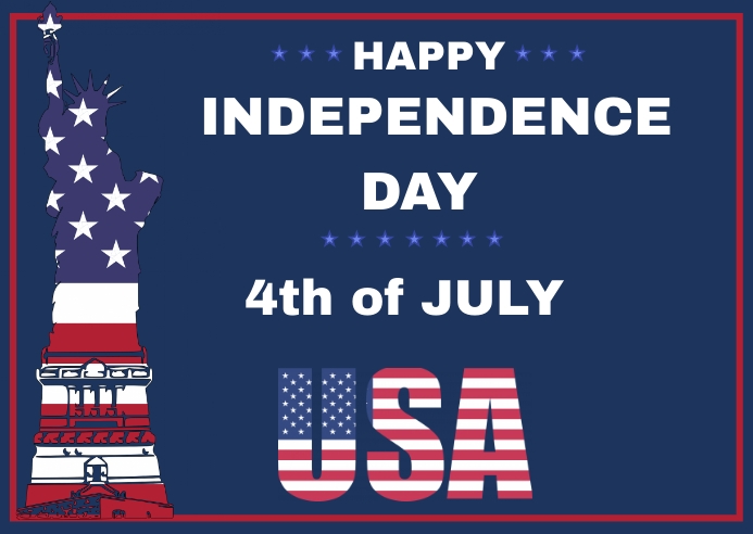 4th of July card Postcard template