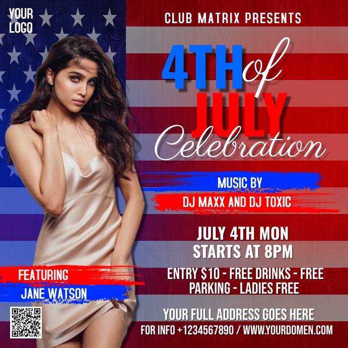 4th of july celebration Instagram na Post template