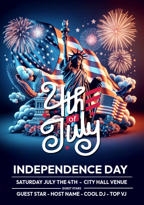 4th of July celebration A4 template