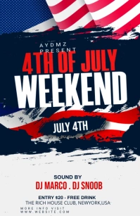 4th of July Celebration Flyer Media Página Ancho template