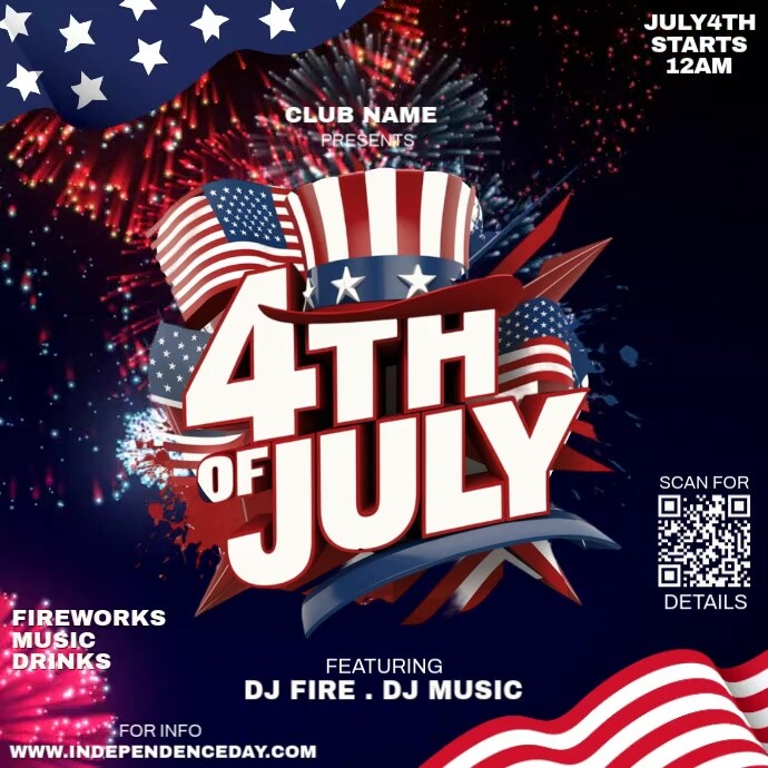 4th Of July Celebration Invite Instagram Post Video template