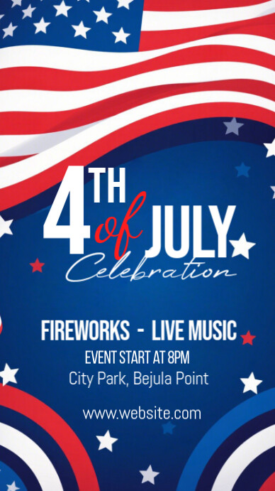 4th of july celebration party banner Instagram 快拍 template