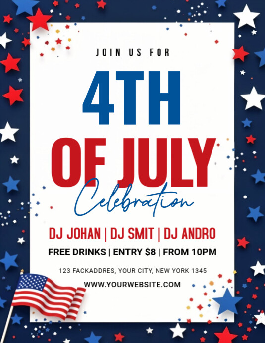 4th of July Celebration Party Pamflet (VSA Brief) template