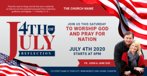 4th of july church prayer service ภาพที่แชร์บน Facebook template