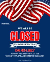 4th of July Closed Sign Instagram Portrait template
