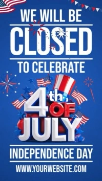 4th of July Closure Notice Instagram Story template