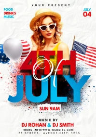 4th of July club party ad A1 template