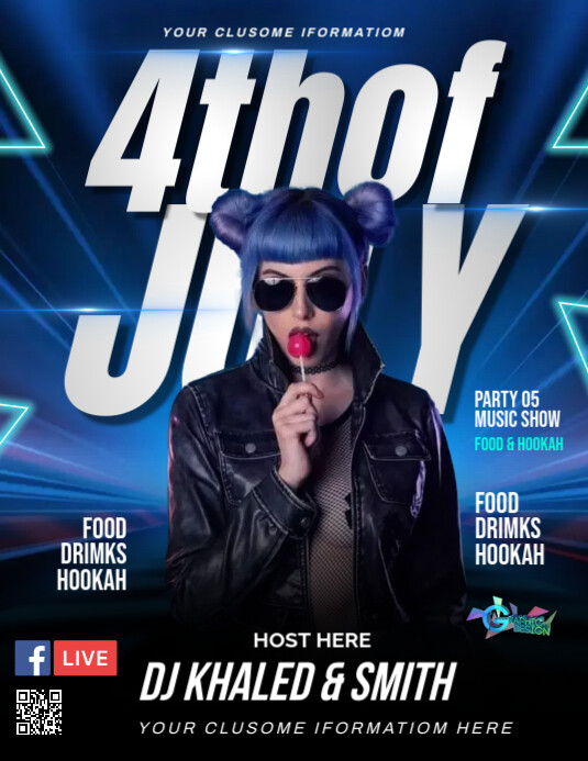 4TH OF JULY Flyer (Letter pang-US) template