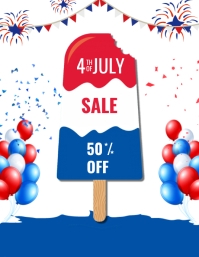 Blanco 4th of July Sale Flyer Template