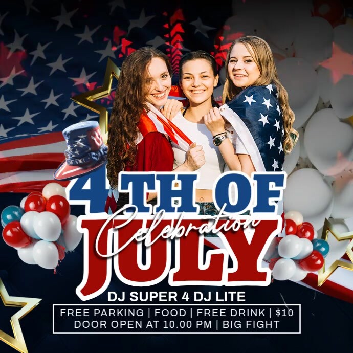 4th of july Instagram-bericht template