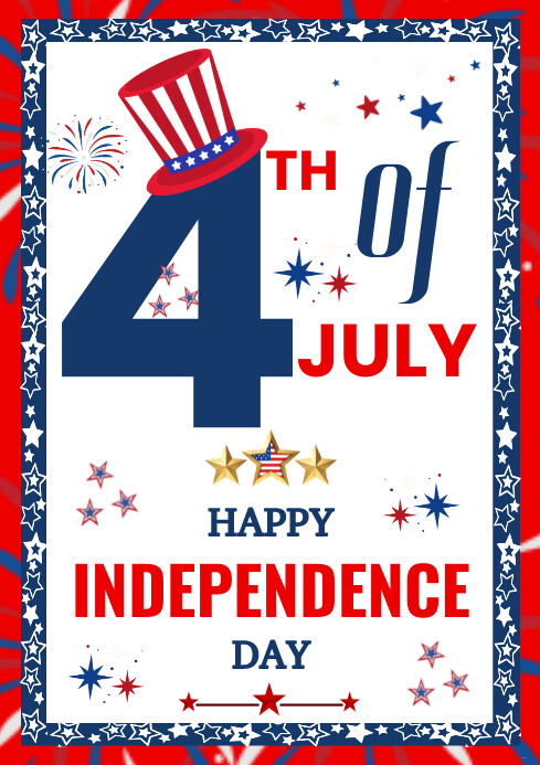 4th of July A4 template