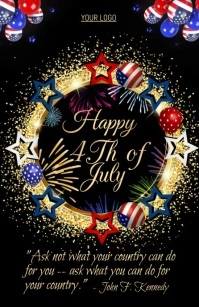 4th of july Half Page Wide template