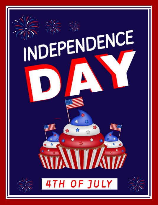 4th of July ใบปลิว (US Letter) template