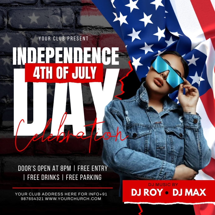 4th of July Publicação no Instagram template