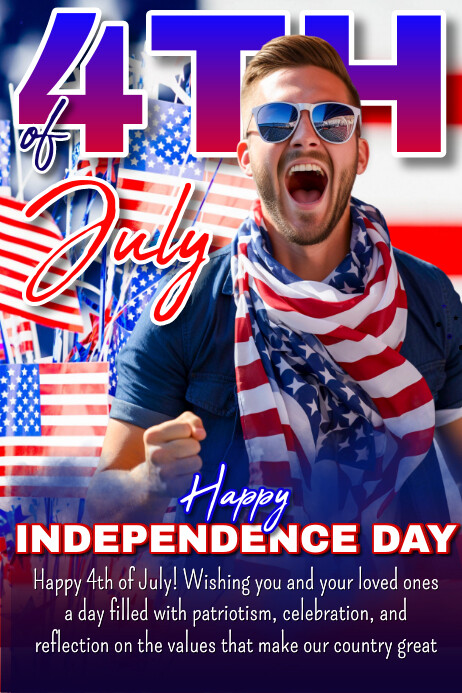 4th of July Plakkaat template