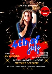 4th of July A4 template