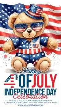 4th of July Instagram na Kuwento template