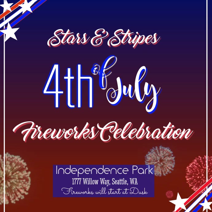 4th of July Digital Fireworks Ad Template | PosterMyWall