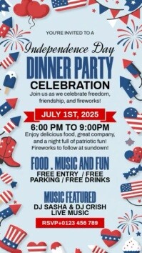 4th Of July Dinner Celebration เรื่องราวบน Instagram template