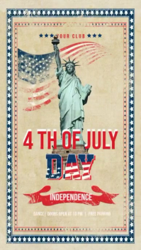 4th Of July Display Affichage numérique (9:16) template