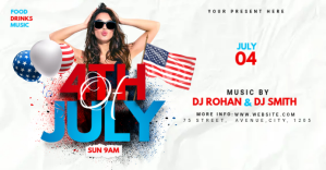 4th of July  event  cover Facebook-gebeurtenisomslag template