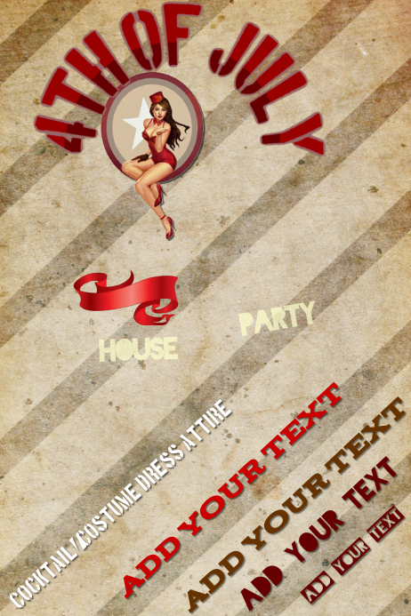 Fourth of July Event Pin Up Flyer Ad Poster Plakkaat template