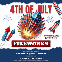 4th Of July Fireworks Invite Instagram Post template