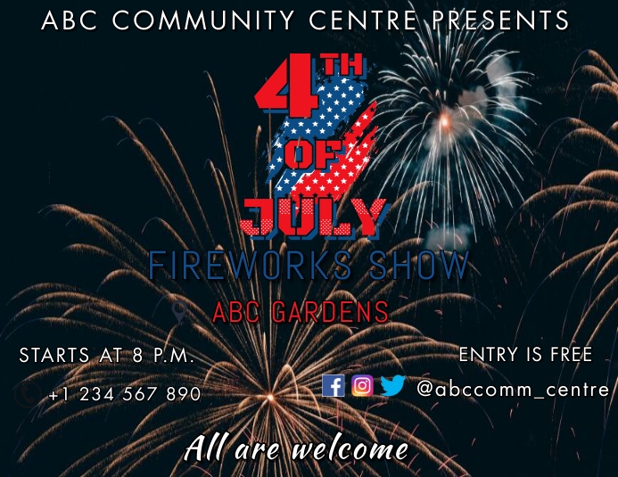 Plantilla de 4th of July Fireworks Show Design | PosterMyWall