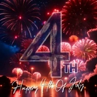 4th of July fireworks video background ad Pos Instagram template