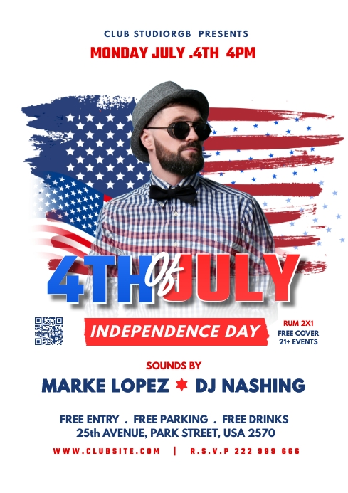 4th of July Flyer, Fourth of July Poster A3 template