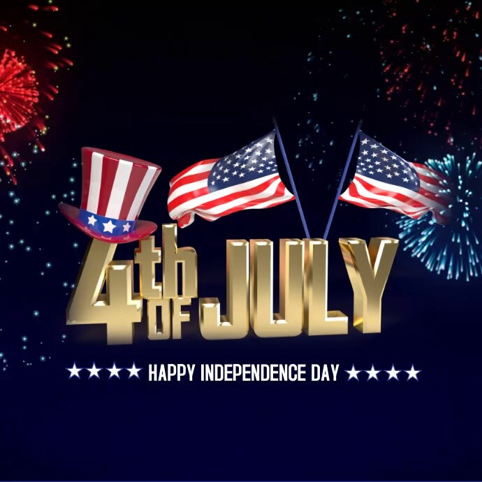 Black and Gold Independence Day Celebration Instagram Video Post template