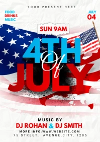 4th of July flyer ad A5 template