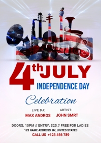 4th of July Independence day Flyer Template | PosterMyWall