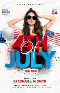 4th of July flyer Meia página larga template