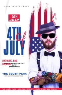 4th of July flyer Half Page Wide template