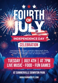4th of July Flyer A4 template