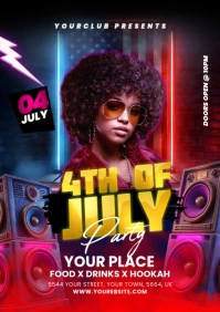 4th of July Flyer A5 template