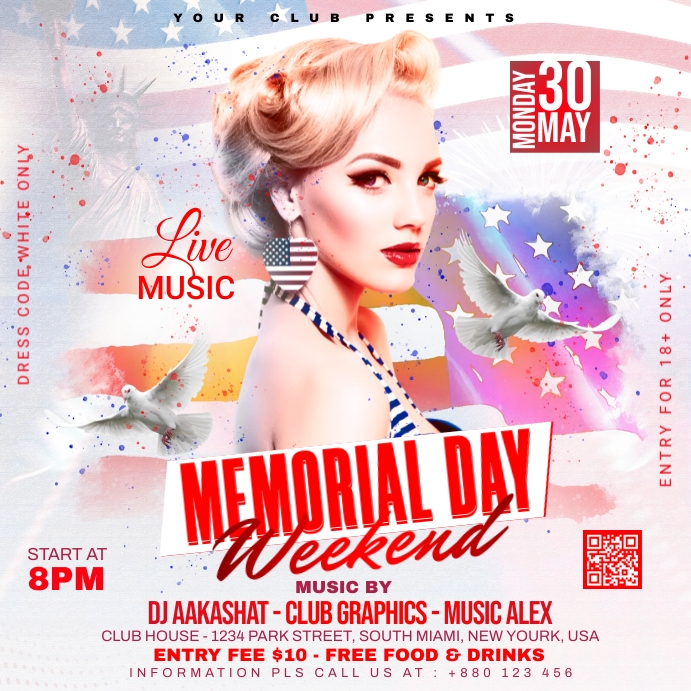 4th of July Flyer Template Instagram Plasing
