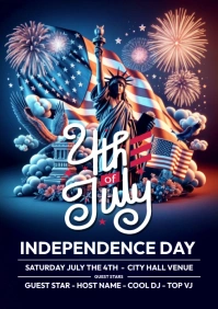 4th of July Flyer Template A4