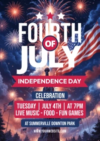 4th of July Flyer Template A4