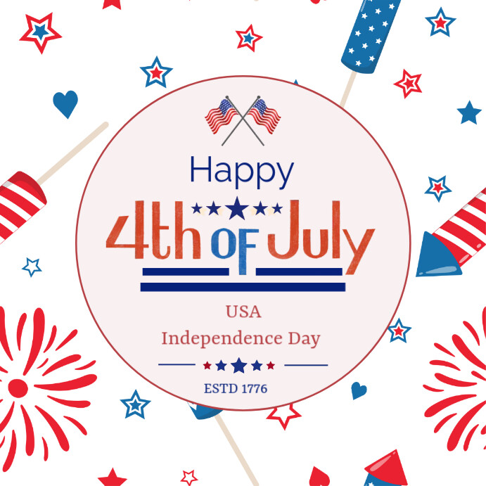 4th of July free customisable templates Post Instagram